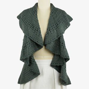 Forever 21 XXI. Dark Green Open Knit Vest